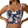 thumbnail image 2 of Uemuo Rose Flowers Pattern Women's Sports Bra - High Impact Support, Breathable, and Comfortable Athletic Bra for Running, Yoga, and Workouts, 2 of 9