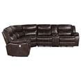 thumbnail image 3 of Sycamore Upholstered Power Reclining Sectional Sofa Brown, 3 of 14