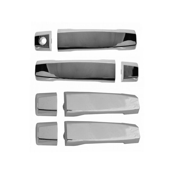 Front and Rear Door Handle Set 4 Piece - Compatible with 2016 - 2018 Nissan TITAN XD Crew Cab Pickup 2017
