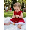 thumbnail image 4 of RUINIXCW Toddler Baby Girl Velvet Dress Christmas Sleeveless Fur Trim Santa Dress, 4 of 8