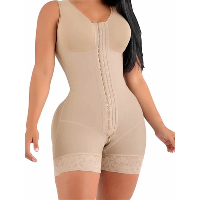 Fajas colombianas de alta compresión para mujer, Fajas cortas con broches para el busto, uso diario y postquirúrgico, envoltura adelgazante para el vientre