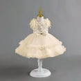 thumbnail image 2 of adviicd Robe Formelle pour Filles Robe pour Petites Filles à Manches Courtes Décontractée Robe d'Été pour Enfants Beige,70, 2 of 3