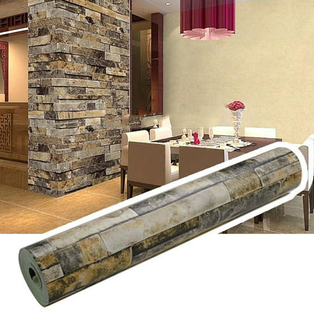 3D Wallpaper Effect Natural Embossed Stack Stone Brick Wall