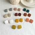 thumbnail image 2 of XmhyTop-A 1 Pair Red Square Stud Earrings, Small Delicate Minimalist Everyday Earrings,White, 2 of 5