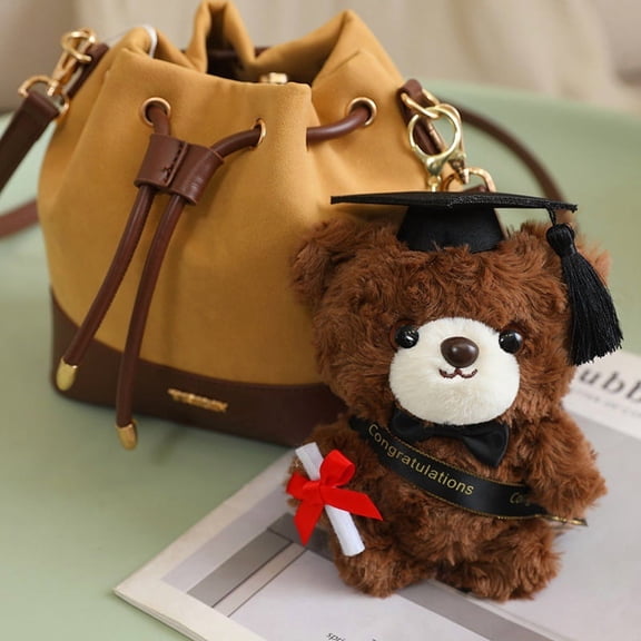Graduation Teddy Bear Keychain 6", Class of 2026 Stuffed Animal Plush with Cap and Diploma, Graduation Gift for High School and College Graduates