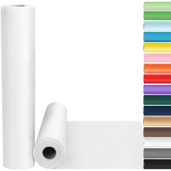 White Wrapping Paper Roll 17.5x760 Inches, Kraft Craft Paper for Bulletin Board, Bouquet Flower, Table Covering, Packing Moving Supplies, Arts Crafts, White