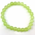 thumbnail image 2 of Natural Apple Green Jade 8mm Round Shape Smooth Cut Beads Stretchable Bracelet for Men & Women., 2 of 2