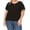 Black, variant on Women's Plus Size Flowy Flutter Sleeve Blouse with Keyhole Neckline
