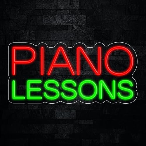 Piano Lessons Neon LED Sign 21"L x 10"H #32612