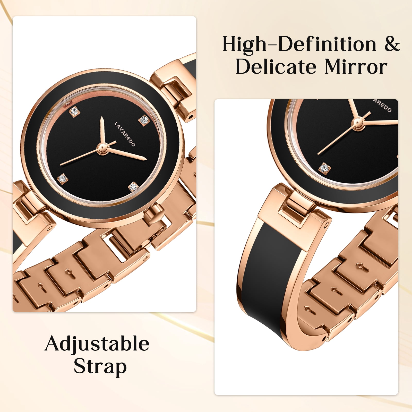 Bomieux Woman Watches Elegant Bangle Watch for Women with Adjustable Strap 3ATM Water Resistance Gift for Woman