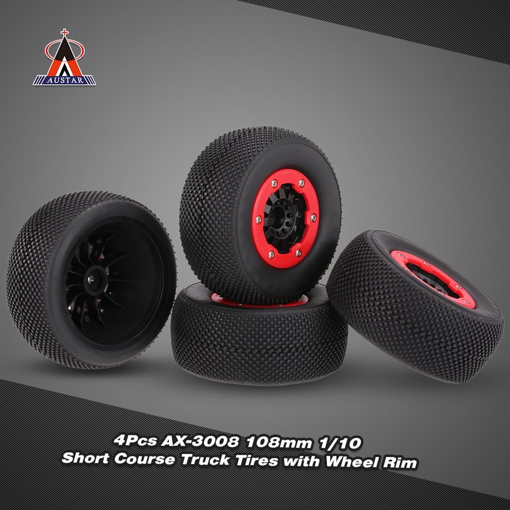 Details about   4Pcs 1:10 Short Course Truck Tire with Beadlock Wheels for TRAXXAS Slash RC Car 