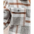 thumbnail image 5 of Womens Casual Plaid Button Down Long Sleeve Shirts Flannel Shacket Jacket Coats Button Down Pocketed Coats Shacket, 5 of 9