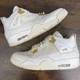 thumbnail image 3 of Ni - ke Air Jordan 4 Retro Metallic Gold Size 12 W / 10.5M AQ9129-170 Women’s Shoes Rare, 3 of 5