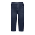 thumbnail image 4 of Fmbrln Womens Capri Jeans Pants Elastic Waisted Slim Tapered Summer Pants Fashion Casual Solid Color Cropped Pants, 4 of 9