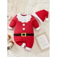 thumbnail image 5 of WIBACKER My First Christmas Baby Boy Girl Cotton Outfit Newborn Santa Claus Costume Set Infant Xmas Romper Jumpsuit 6-9 Months, 5 of 13