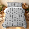 thumbnail image 3 of Erosebridal Geometric Aztec Quilt Full, Southwestern Dreamcatcher Full Bedspread Sets, Light Gray Black 3-Piece, 1 Coverlet and 2 Pillowcases, 3 of 7