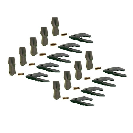 

9 Backhoe Bucket Adapters(3/4 Lip) Impact Teeth & Pins fits CAT DRS200 Series