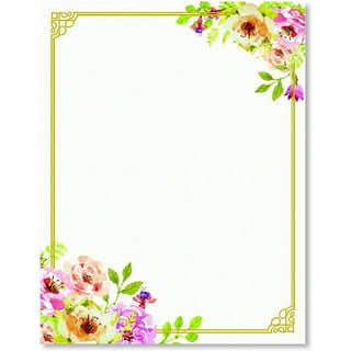 100 Stationery Writing Paper, with Cute Floral Designs Perfect for Notes or  Letter Writing - White Orchids