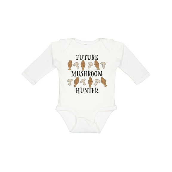 Inktastic Future Mushroom Hunter Mushrooms and Morels Boys or Girls Long Sleeve Baby Bodysuit