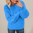 thumbnail image 2 of Cable Knit Pullover Loose Lantern Sleeve Casual Round Neck Womens Sweater Top, 2 of 9