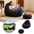 thumbnail image 2 of JJBV Inflatable With Flocking Comfortable Adult Inflatable Vinyl Folding Recliner/air Mattress With Footstool And Air Suitable For Indoor And Outdoor Living, 2 of 6