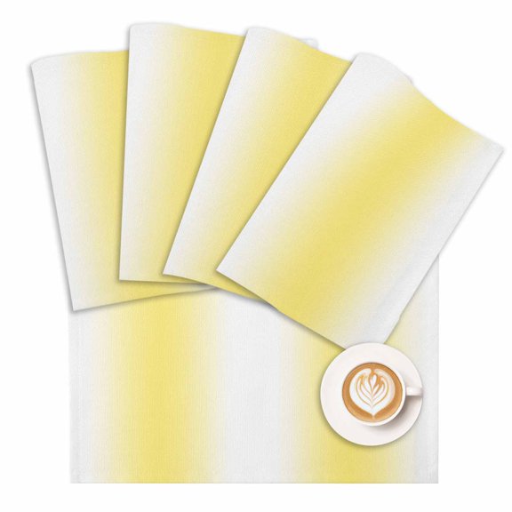Placemat Ombre Yellow White Placemats for Dining Table Gradient Color Washable Table Mats for Party Kitchen Dining Decoration