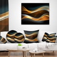 thumbnail image 4 of Designart 3D Gold Waves in Black - Abstract Throw Pillow - 18x18, 4 of 5