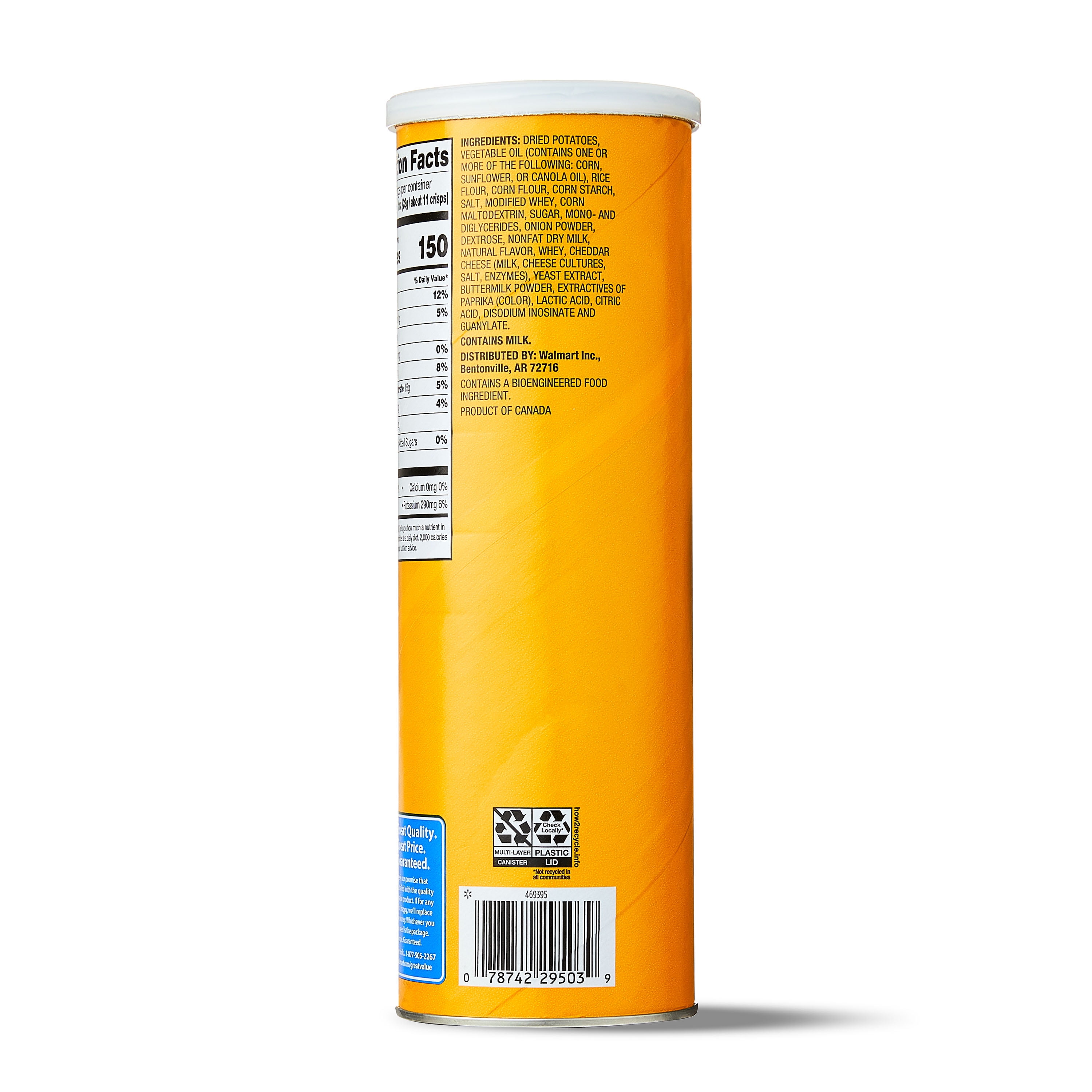 Great Value Stack Attack Cheddar Cheese Potato Crisps, 5.5 oz