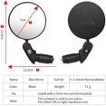 thumbnail image 2 of Bike Mirrors, 2Pcs Bike Rearview Mirror, Handlebar Bike Mirror, 360° Bicycle Mirrors, for Scooter, Mountain Road Bike (B), 2 of 6