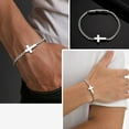 thumbnail image 5 of VNOX Cross Bracelet for Men,Cross Chain,Stainless Steel Bracelets Rolo Chain,Non Tarnish Silver Bracelet,Bayonet Clasp Cross Bracelet's Christian Gift for Men Him,Son,Baptism,Easter,Birthday, 5 of 7