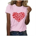 thumbnail image 2 of EchfiProm Womens Shirts Love Heart Valentine Graphic Tee Valentine Day Basic Pink Tops for Women Short Sleeve, 2 of 5