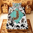 thumbnail image 3 of meiyoeat Cattle Pattern Monogram J Twin Sheets For Boys,Rustic Leopard Print Bedding,3 Pieces,1 Fitted Sheet and 1 Pillowcase, 3 of 6