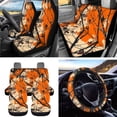 thumbnail image 4 of KUIFORTI Orange Camouflage Car Seat Cover Set Elastic Fabrics Set 15 Pcs Automotive Front Seat & Bench Back Seat Cover All-Season Protection Easy to Install Fit Car SUV Auto, 4 of 7