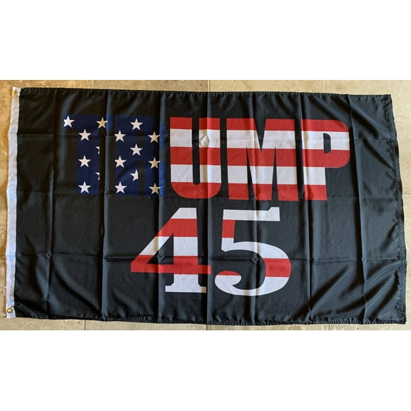 Trump 45 Black Rough Tex® 100D 3'X5' Flag