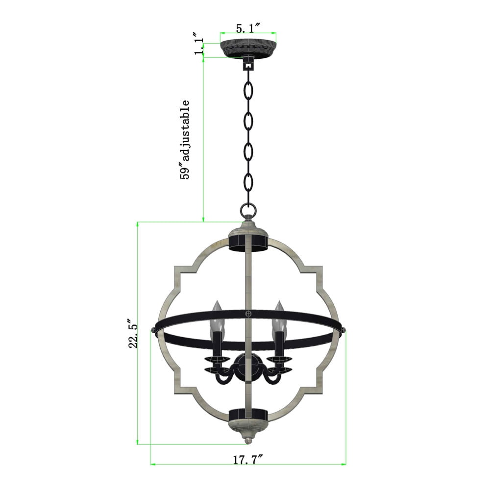 Kepooman 4-light Rustic Farmhouse Chandelier, Rustic Industrial Iron Chandeliers for Living Room Bedroom Kepooman 4-light Rustic Farmhouse Chandelier, Rustic Industrial Iron Chandeliers for Living Room Bedroom