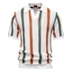 thumbnail image 1 of Ceisia Vertical Stripe Knit Top Men's Slim Fit Short Sleeve Casual Shirt White XXL Gifts, 1 of 7