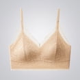 thumbnail image 2 of IFNWSV Seamless Bras for Women Solid Color Lace Fixed Cups Adjustable Straps Push Up Breathable Back Smoothing Bra Khaki 40BC, 2 of 7