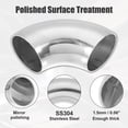 thumbnail image 4 of Piezas OD 1,9 pulgadas 90 grados tubo curvado de acero inoxidable SS304 Tono plateado, 4 of 7