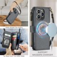 thumbnail image 2 of Étui Portefeuille FLIPALM pour iPhone 14 Pro(6.1"), Compatible avec Chargeur MagSafe, Protection Zippée en Cuir PU, 2 of 5