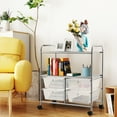 thumbnail image 3 of Topbuy 4-Drawer Rolling Storage Cart Metal Rack Organizer Shelf with Wheels Clear, 3 of 5