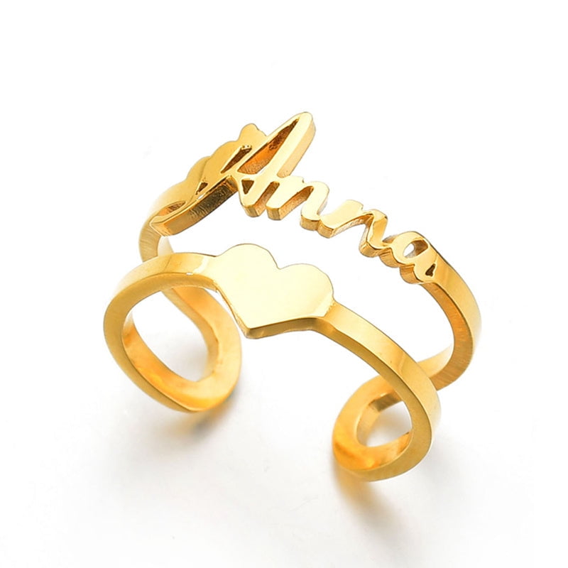 Customizable Stainless Steel Ring: Personalized European Style Anniversary Jewelry, 10g, Gift Packaging