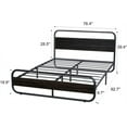 thumbnail image 2 of Catrimown King Size Bed Frame with LED Light Headboard, Metal Platform Bed with Wooden Headboard, Black, 2 of 7