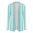 thumbnail image 3 of DDAPJ pyju Women's Plaid Jacket Lightweight Open Front Cardigans Trendy Casual Long Sleeve Soft Drape Fall Cardigan Mint Green XXXXXL, 3 of 7
