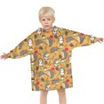 thumbnail image 3 of Cute Hedgehog Apple Mushroom Blanket Hoodies for Kids 6-13YR Oversize Wearable Blanket Hoodies for Boys Girls Teens, 3 of 7
