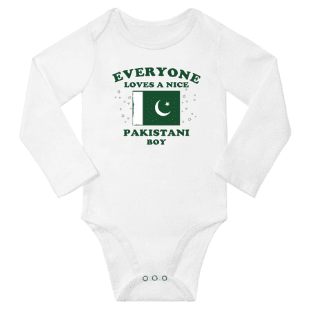 

Everyone Loves a Nice Pakistani Boy Baby Long Slevve Romper Bodysuit (White 6-12 Months)