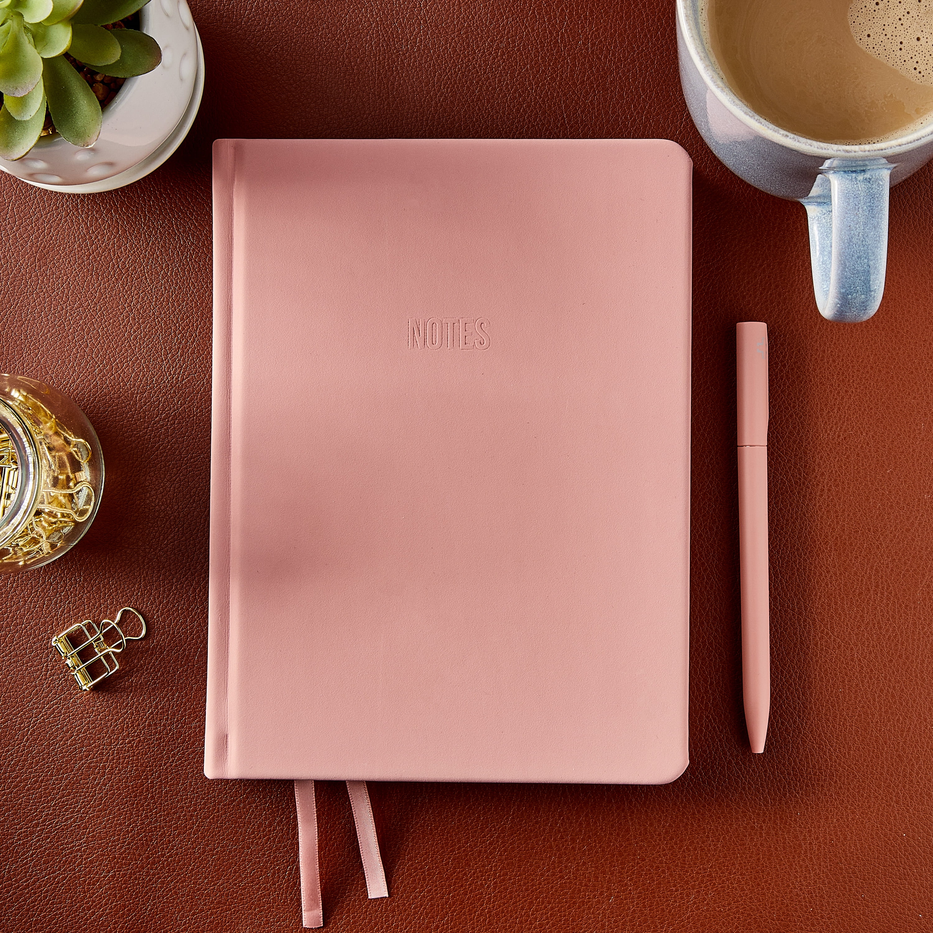 Pen+Gear Simulated Suede Journal, Peach Glaze, 6 in x 8 in, 160 Ruled Pages
