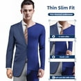 thumbnail image 6 of Men's Thermal Underwear Top Long Sleeve Slim Fit V-Neck Base Layer Shirt for Winter, Royal Blue, Size 4XL, 1ea, 6 of 6