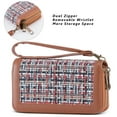thumbnail image 2 of Womens Double Zipper Wallet Clutch Purse Cellphone Long Wallet with Removable Wristlet, 2 of 6