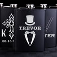 thumbnail image 3 of Personalized Flask 6/8oz Customized Flask Stainless Steel Hip Flask for Men, 3 of 8
