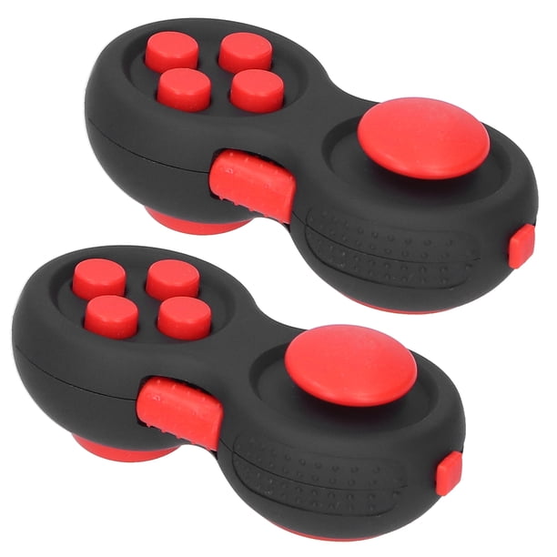 M Buder Juguete Antiestrés de Dedo para Apretar y Aliviar Ansiedad 2 Piezas, Almohadilla Táctil para Relajación de Niños y Adultos, Regalo Divertido y Juguete de Oficina Portátil (Rojo y Negro)